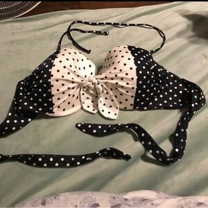 Victorias Secret Black and White Polka Dot Bikini Top
